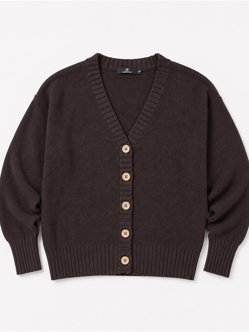 LILLUSORY dark chocolate brown knit cardigan in size Medium.